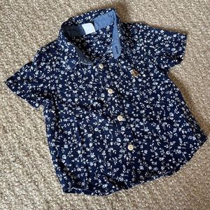 Baby gap short sleeve floral button down
